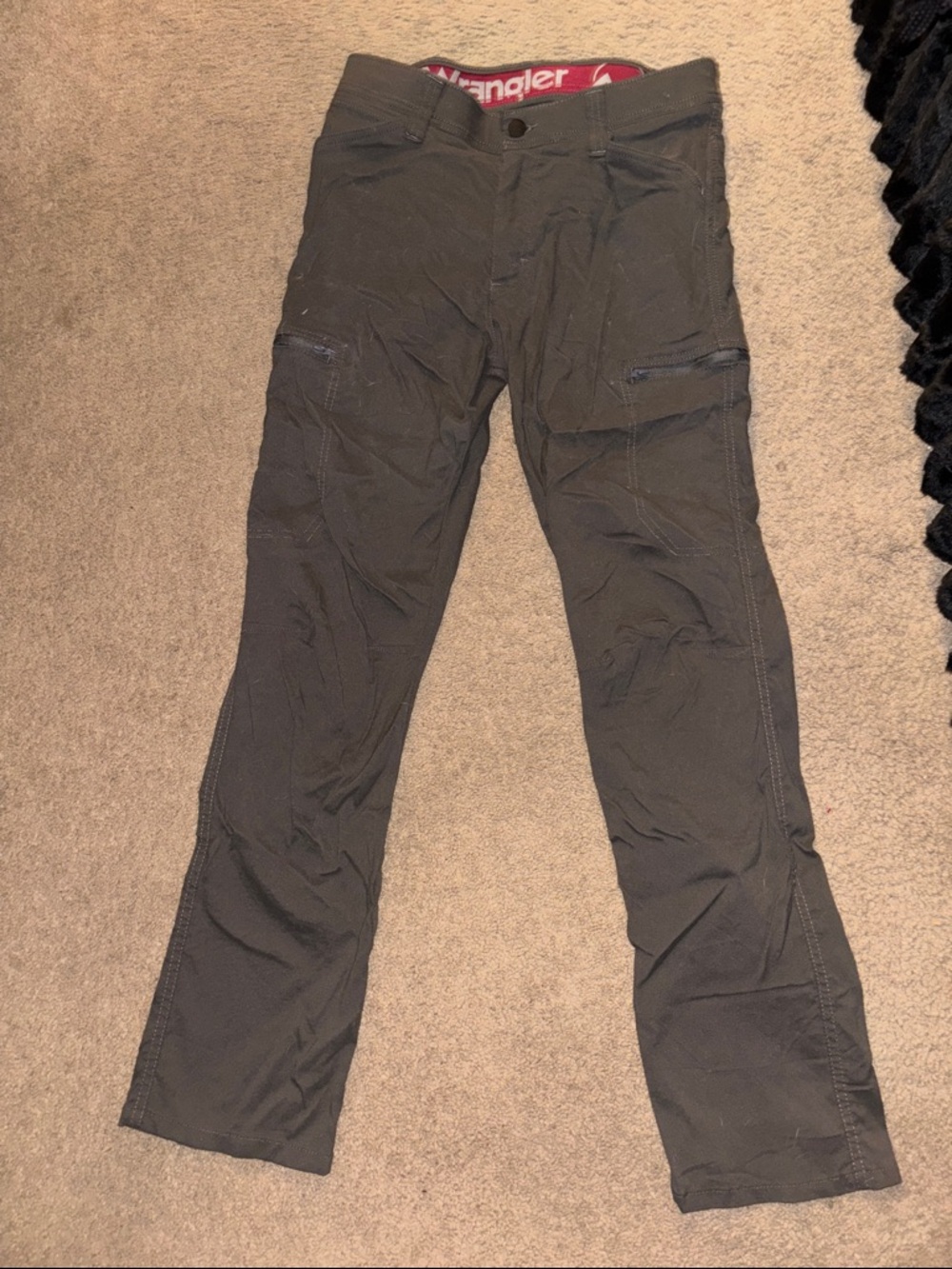 Wrangler Dark Gray Cargo Pants with Zip Pockets